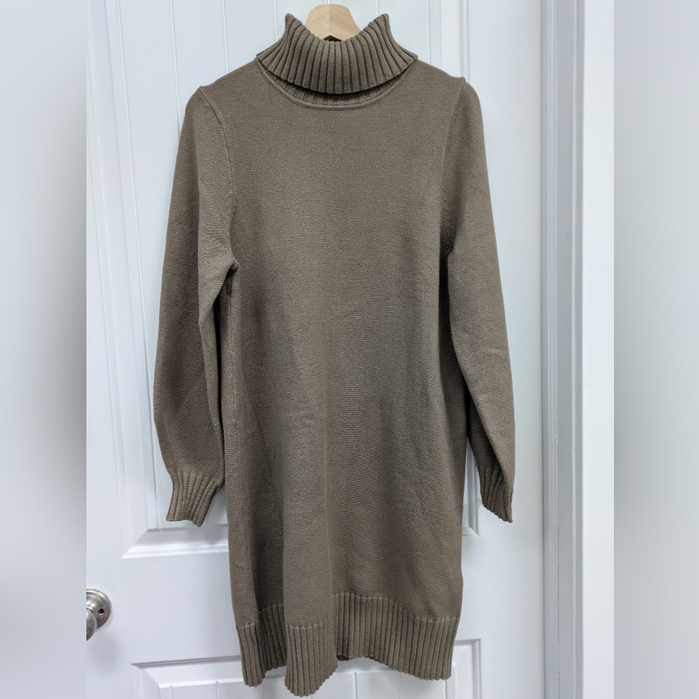 Splendid X @cellajaneblog Taupe Turtleneck Sweater Dress